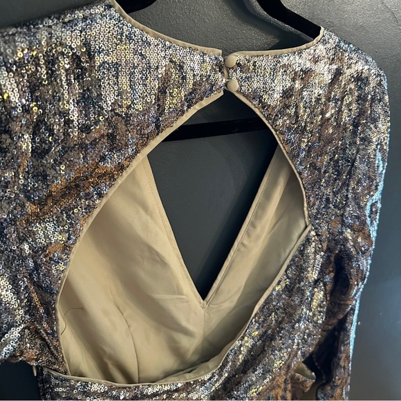 NWT Asos open back sequin snake print mini dress | size 8 - Picture 7 of 15